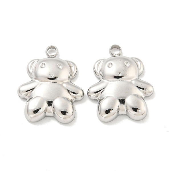 

PandaHall 304 Stainless Steel Pendants, Bear Charms, Stainless Steel Color, 15x12x3mm, Hole: 1.4mm 304 Stainless Steel Bear