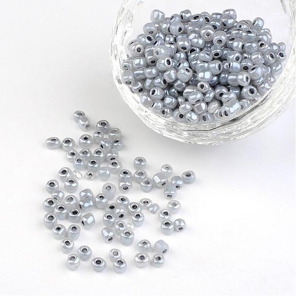 

PandaHall DIY Craft Beads 6/0 Ceylon Round Glass Seed Beads, Dark Gray, Size: about 4mm in diameter, hole:1.5mm, about 495pcs/50g Glass Gray