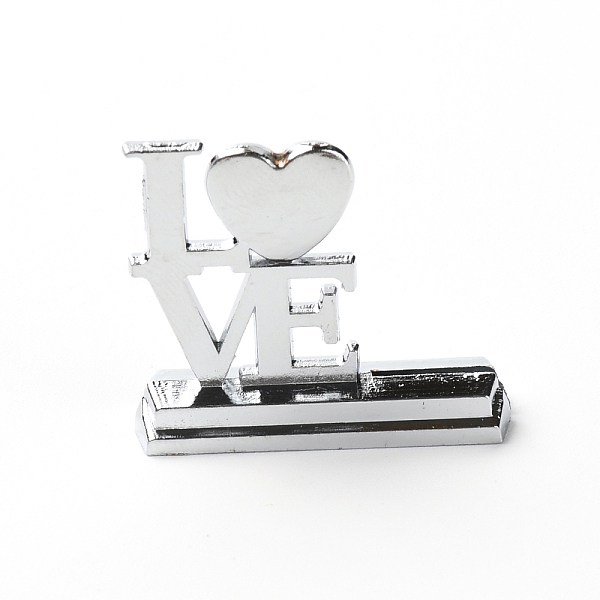 

PandaHall Alloy Place Card Holders, for Memo Note Name Sign Wedding Party Birthday, Word Love, Platinum, 29.5x33x9mm Alloy Word