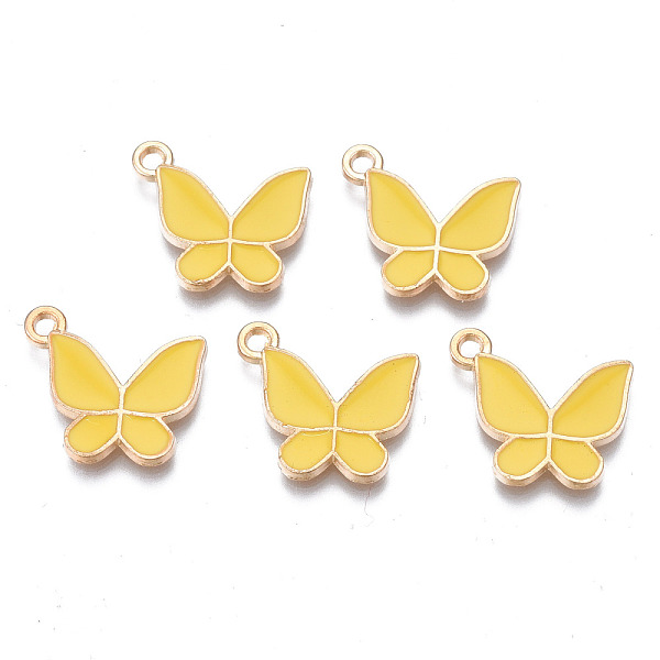 

PandaHall Alloy Enamel Pendants, Cadmium Free & Lead Free, Butterfly, Light Gold, Yellow, 15x17x2mm, Hole: 1.6mm Alloy+Enamel Butterfly...