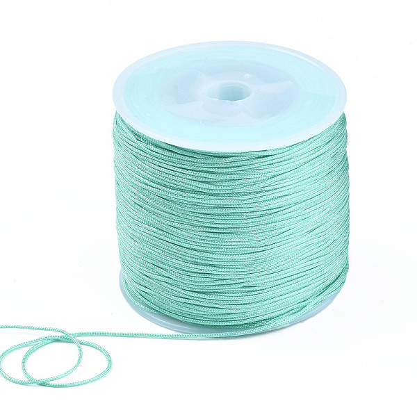 

PandaHall Nylon Thread, Chinese Knotting Cord, Aquamarine, 0.8mm, about 109.36 yards(100m)/roll Nylon Green