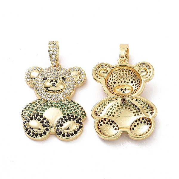 

PandaHall Brass Micro Pave Cubic Zirconia Pendants, Bear Charms, Golden, Green, 30x22.5x4mm, Hole: 5x7mm Brass+Cubic Zirconia Bear Green
