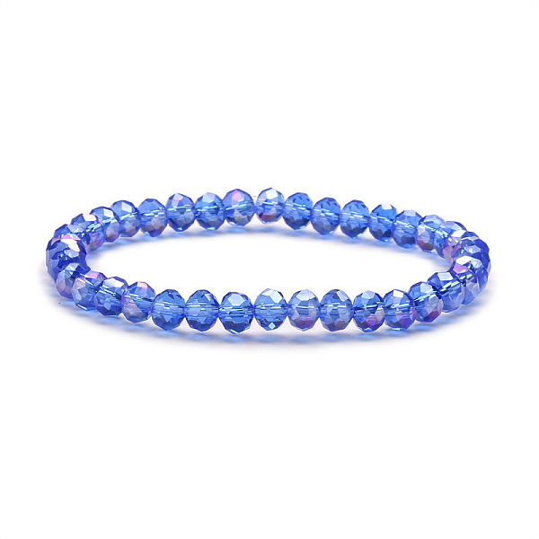 

PandaHall Fashionable Faceted Rondelle Glass Beads Stretch Bracelets for Women Girls Gift Glass Rondelle
