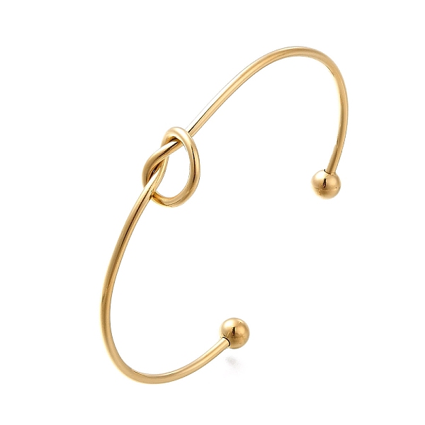 

PandaHall 304 Stainless Steel Knot Cuff Bangles for Women, Torque Bangles, Golden, 0.2~1.15cm, Inner Diameter: 2-1/2x1-3/4 inch(6.35x4.45cm)...