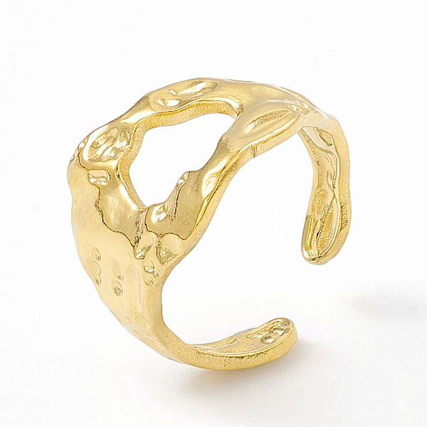 

PandaHall Ion Plating(IP) 304 Stainless Steel Wide Hollow Open Cuff Ring for Women, Real 18K Gold Plated, Inner Diameter: 17mm 304 Stainless...