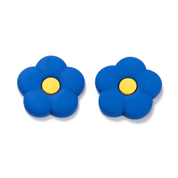 

PandaHall Opaque Resin Cabochons, Flower, Blue, 27x27.5x5mm Resin Flower Blue