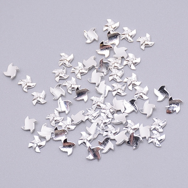 

PandaHall Alloy Cabochons, Nail Art Decoration Accessories, Windmill, Cadmium Free & Lead Free, Silver, 7x7x2mm, 100pcs/bag Alloy Others