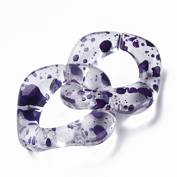 

PandaHall Transparent Acrylic Linking Rings, Quick Link Connectors, for Curb Chains Making, Twist Oval, Indigo, 31x29x7mm, Inner Diameter..., Purple
