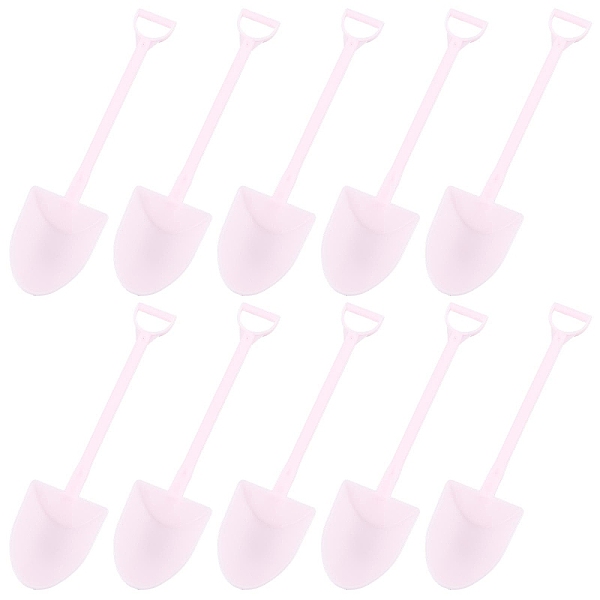 PandaHall Gorgecraft Plastic Spoons, Disposable Spoons, for Dessert, Shovel-shaped, Pearl Pink, 30x119x7mm, 100pcs/bag Plastic Tool