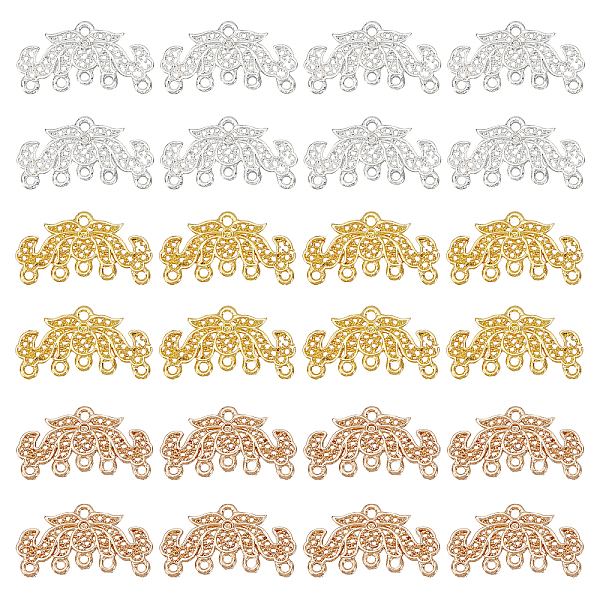 

PandaHall ARRICRAFT 60Pcs 3 Colors Alloy Connector Rhinestone Links, Chandelier Components, Long-Lasting Plated, Flower, Mixed Color, Fit...