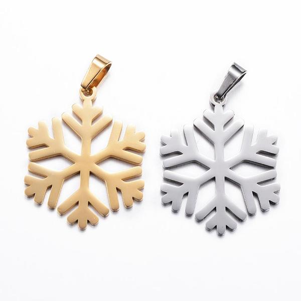 

PandaHall 304 Stainless Steel Pendants, Snowflake, Mixed Color, 33.5x27x1.5mm, Hole: 3x5mm 304 Stainless Steel Snowflake Multicolor