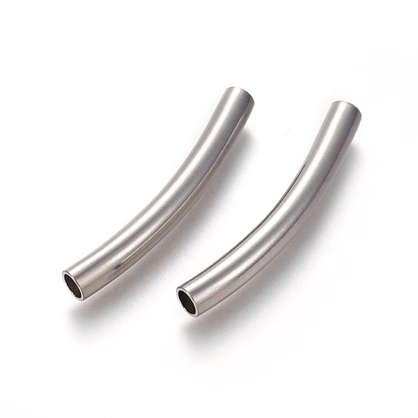 

PandaHall 304 Stainless Steel Tube Beads, Curved Tube Noodle Beads, Curved Tube, Stainless Steel Color, 40x5mm, Hole: 4mm 304 Stainless...