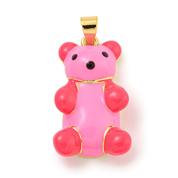 

PandaHall Rack Plating Brass with Enamel Pendants, with Jump Ring, Long-Lasting Plated, Lead Free & Cadmium Free, Bear, Real 18K Gold Plated...