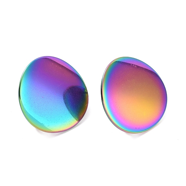 

PandaHall 304 Stainless Steel Stud Earring Findings, with Loop, Curved, Flat Round, Rainbow Color, 20mm, Hole: 3mm, Pin: 0.8mm 304 Stainless...