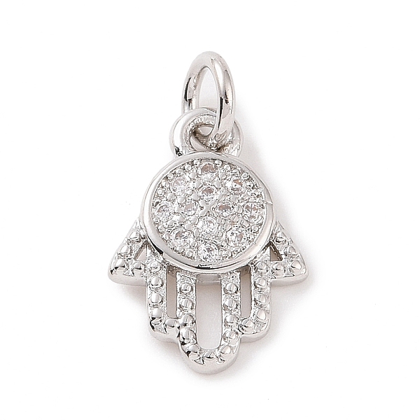 

PandaHall Brass Micro Pave Cubic Zirconia Palm Charms, with Jump Ring, Hamsa Hand Charm, Platinum, 13x9x1.5mm, Hole: 2.8mm Brass+Cubic..., Clear