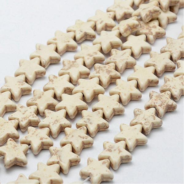 

PandaHall Synthetic Magnesite Bead Strands, Star, 15.5x15.5x5.5mm, Hole: 1mm, about 31pcs/strand, 14.9 inch Magnesite Star