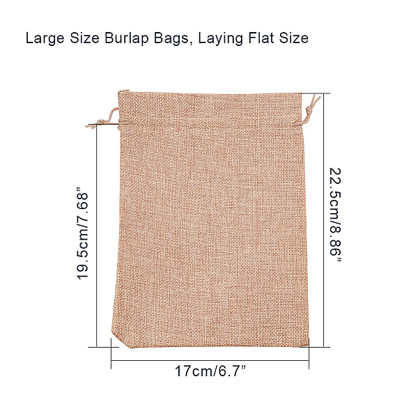 

PandaHall BENECREAT 24 PCS Large Size Burlap Bags with Drawstring Gift Bags Jewelry Pouch for Wedding Party and DIY Craft, Color: Linen..., Brown