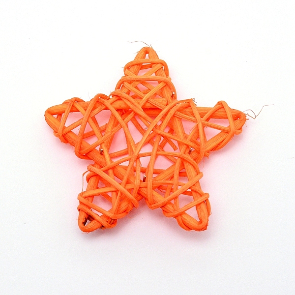 

PandaHall Rattan Art Craft, Star, Dark Orange, 60~63x60~64x12~17mm Rattan Star Orange