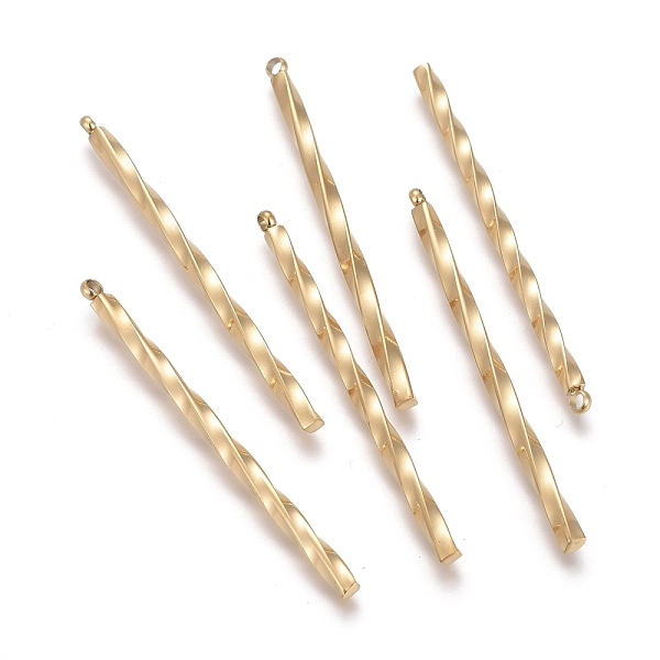 

PandaHall Ion Plating(IP) 304 Stainless Steel Pendants, with Jump Rings, Twist Bar, Golden, 44x2.5x2.5mm, Hole: 1.6mm 304 Stainless Steel...