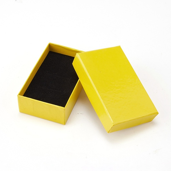 

PandaHall Cardboard Jewelry Pendant/Earring Boxes, 2 Slots, with Black Sponge, for Jewelry Gift Packaging, Yellow, 8.4x5.1x2.5cm Paper...