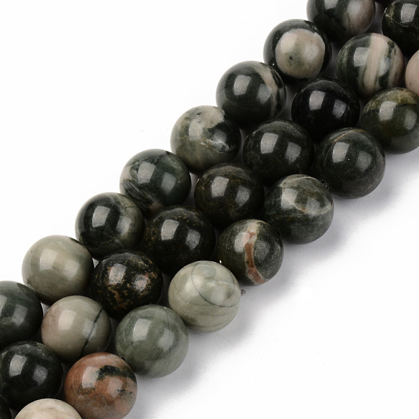 

PandaHall Natural Green Jasper Beads Strands, Round, 10mm, Hole: 1mm, about 37~38pcs/strand, 15.16 inch(38.5cm) Other Jasper Round