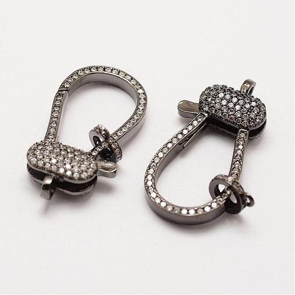

PandaHall Long-Lasting Plated Brass Micro Pave Grade AAA Cubic Zirconia Lobster Clasps, teardrop, Cadmium Free & Nickel Free & Lead Free...