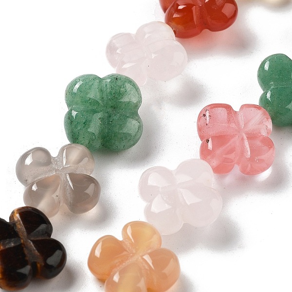 

PandaHall Natural & Synthetic Mixed Gemstone Beads Strands, 4-Petal Flower, 14x14x5.5mm, Hole: 1.2mm, about 15pcs/strand, 7.87''(20cm) Mixed...