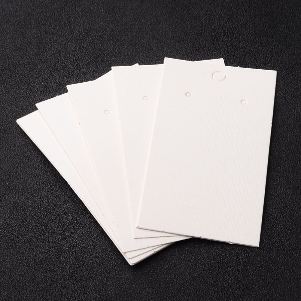 

PandaHall Paper Earring Card, with Three Holes, White, 90mm long, 50mm wide Paper Rectangle White