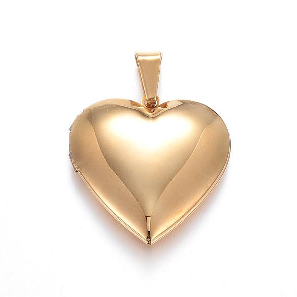 

PandaHall 316 Stainless Steel Locket Pendants, Heart, Real 18k Gold Plated, 29x29x7mm, Hole: 9x5mm, Inner: 21x20mm 316 Surgical Stainless...