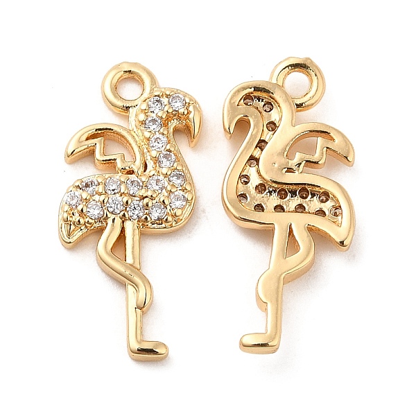 

PandaHall Brass Micro Pave Cubic Zirconia Pendants, Flamingo Charm, Real 18K Gold Plated, 19x8x2mm, Hole: 1.5mm Brass+Cubic Zirconia..., Clear