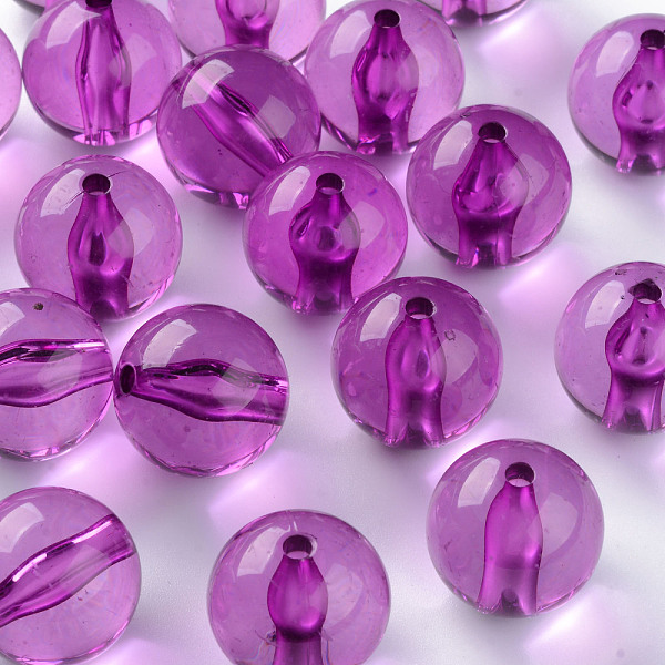 

PandaHall Transparent Acrylic Beads, Round, Magenta, 20x19mm, Hole: 3mm, about 111pcs/500g Acrylic Round Pink