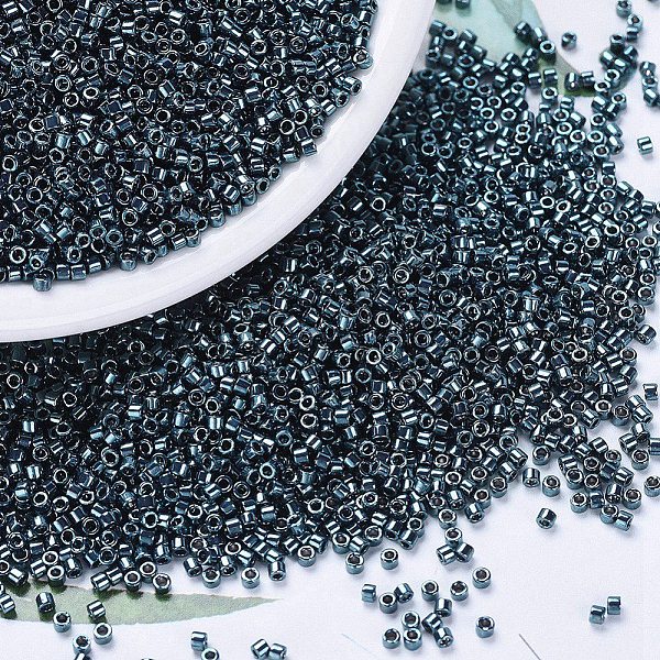 

PandaHall MIYUKI Delica Beads, Cylinder, Japanese Seed Beads, 11/0, (DB0451) Galvanized Dark Steel Blue, 1.3x1.6mm, Hole: 0.8mm, about...