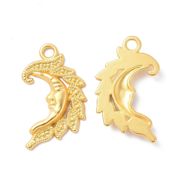 

PandaHall Rack Plating Alloy Pendants, Cadmium Free & Lead Free & Nickle Free, Moon with Human Face Charm, Matte Gold Color, 26.5x15x2.5mm...