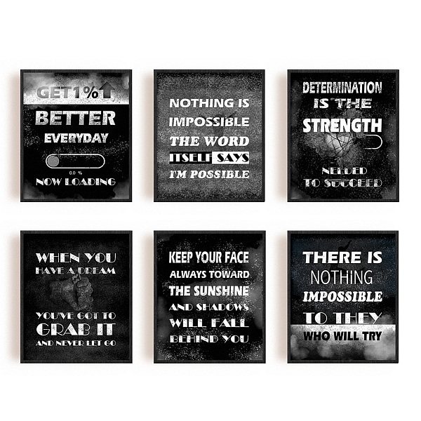 PandaHall SUPERDANT 6 PCS Inspirational Quotes Wall Art Prints Self-Improvement Inspirational Quotes Wall Art Prints Encouragement Posters...