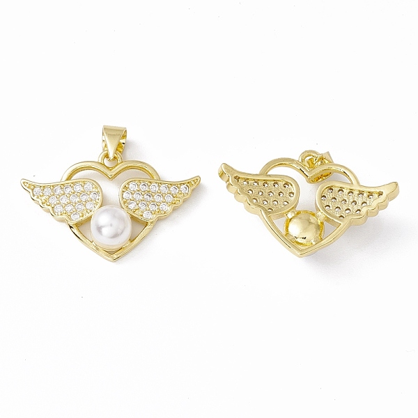

PandaHall Rack Plating Brass Micro Pave Clear Cubic Zirconia Pendants, with Acrylic Bead, Long-Lasting Plated, Cadmium Free & Lead Free...