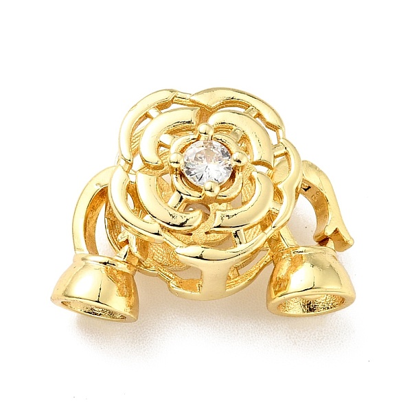 

PandaHall Rack Plating Brass Clear Cubic Zirconia Fold Over Clasps, Cadmium Free & Lead Free, Long-Lasting Plated, Flower, Golden, Flower...