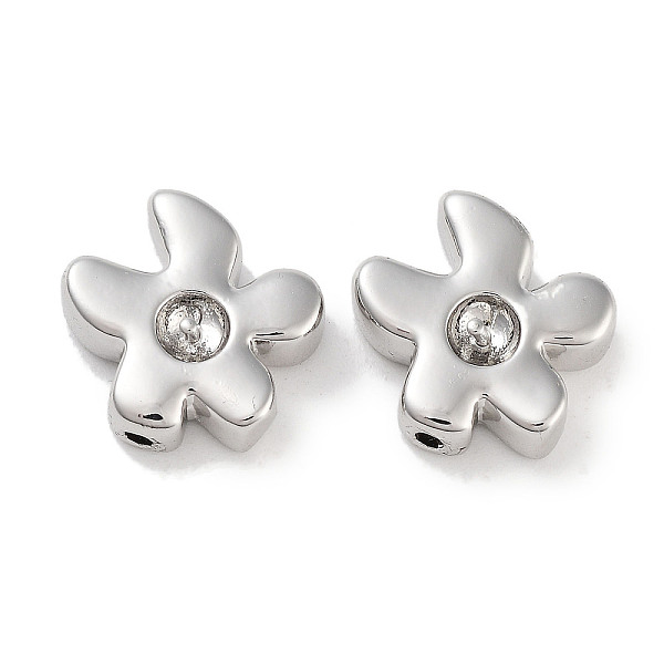 

PandaHall Brass Beads, Flower, Platinum, 11.5x12.5x4mm, Hole: 1.2mm Brass Flower