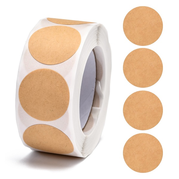 

PandaHall DIY Scrapbook, Decorative Adhesive Tapes, Flat Round, BurlyWood, 25mm, about 500pcs/roll Paper Round Orange