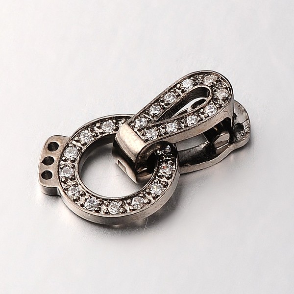 Brass Micro Pave Cubic Zirconia Fold Over Clasps