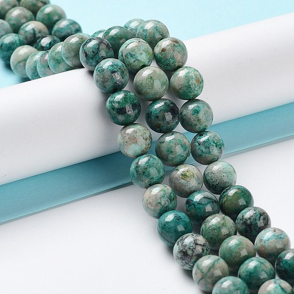 

PandaHall Natural Chrysocolla Beads Strands, Round, 8mm, Hole: 0.6mm, about 48~49pcs/strand, 15.59 inch(39.6cm) Chrysocolla Round