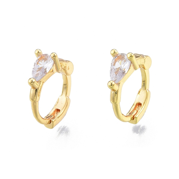 

PandaHall Clear Cubic Zirconia Teardrop Hoop Earrings, Brass Jewelry for Women, Nickel Free, Real 18K Gold Plated, 10x12x4mm, Pin: 0.8mm...