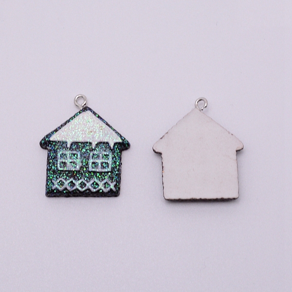 Opaque Resin Pendants with Platinum Tone Iron Accessories