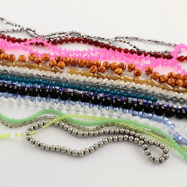 

PandaHall Mixed Style Glass Beads, Mixed Shapes, Mixed Color, 4~16x4~16x1~14mm, Hole: 0.5~5mm Glass Mixed Shapes Multicolor