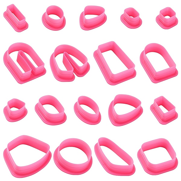 

PandaHall ABS Plastic Cookie Cutters, Geometrical Shape, Hot Pink, Package Size: 200x110x25mm Plastic Mixed Shapes