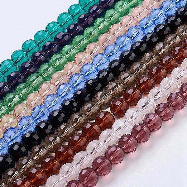 

PandaHall Transparent Glass Bead Strands, Faceted(96 Facets), Round, Mixed Color, 10mm, Hole: 1mm, about 72pcs/strand, 26 inch Glass Round..., Multicolor
