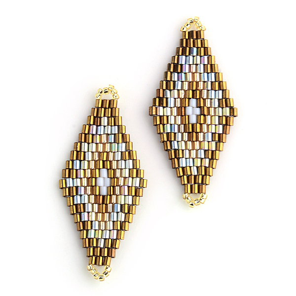 

PandaHall MIYUKI & TOHO Japanese Seed Beads, Handmade Links, Rhombus Loom Pattern, Peru, 42.5~44x19~20x1.5~2mm, Hole: 1~2mm Glass Rhombus..., Brown