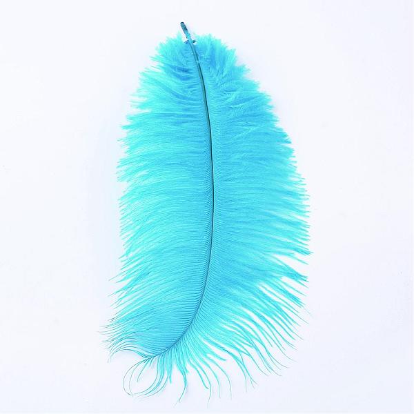 PandaHall Ostrich Feather Costume Accessories, Dyed, Deep Sky Blue, 15~20cm Feather Feather Blue