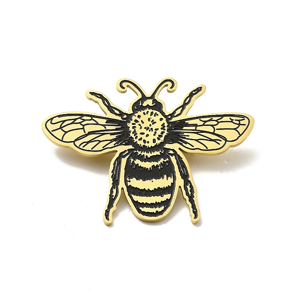 

PandaHall 201 Stainless Steel Brooches, Bees, Golden, 37x51x1.5mm, Pin: 0.6mm Stainless Steel