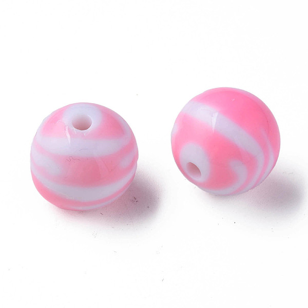 

PandaHall Opaque Striped Acrylic Beads, Round, Pearl Pink, 19mm, Hole: 3mm, about 112pcs/500g Acrylic Round