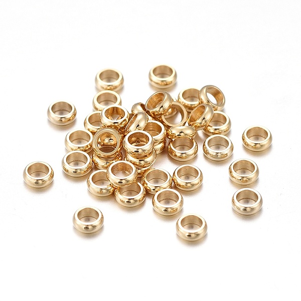 

PandaHall 201 Stainless Steel Spacer Beads, Rondelle, Golden, 3.5x1mm, Hole: 2mm 201 Stainless Steel Rondelle